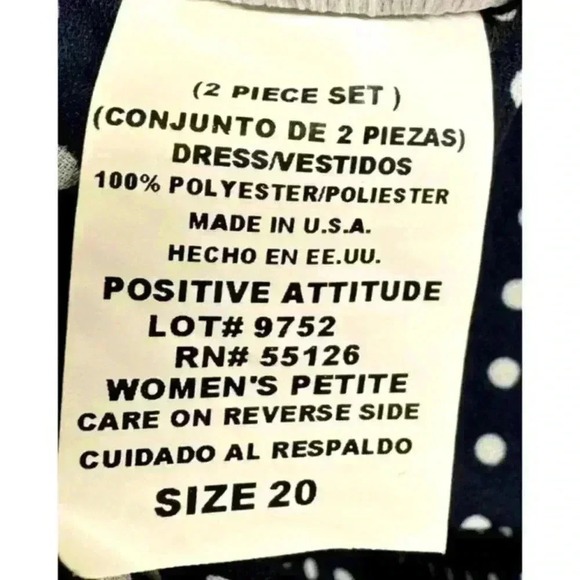 Positive Attitude Women's Petite Red Dress Size 20 Vtg Y2K 90's NWT Button‎ Down - Picture 6 of 6